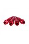 Red 4 Pcs Pointed Tip Color Metal Look Auto Accessory Valve Cap Set - 3