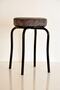 6 Pieces Gray Erasable Fabric Black Profile Stool Metal Stool Kitchen Stool Thick Stool