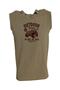 Unisex Khaki Printed Hooded Sleeveless T-shirt
