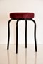 4Pcs Colorful Erasable Fabric Black Profile Stool Metal Stool Kitchen Stool Thick Stool - 4
