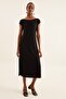 Women's Black Slit Dress - 2