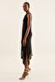 Women's Black Asymmetrical Dress - 3