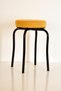3 Pieces Yellow Thai Feather Black Profile Stool Metal Stool Kitchen Stool Thick Stool