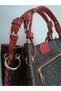 Women's Brown-Red Braided 5 Compartment Hand and Shoulder Bag-J2180 - 5