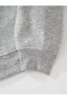 Women's Gray Oversize Crew Neck Basic Plain Sweatshirt - 4