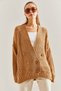 Women's Camel Hair Braided Six-Button Knitwear Cardigan Stk160 - 8