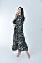 (LONG ETHNIC PATTERNED COMFORTABLE CUT SILK DRESS) - 4