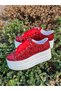 Red Shoes Glitter Platform Heel Evening Dress Sports Shoes - 5