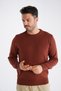 Men's Tan 100% Cotton Crew Neck Knitwear Sweater Trist-1101