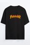 Black Trasher Printed Unisex Ovesize T-shirt