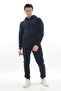 Men's Navy Blue Claret Red 3 Thread Hooded Sweat Top