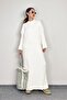 Women's Ashley Cream Braided Knitwear Long Dress - 4