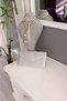 Silver Satin Roving Jewelled Covered Box Portfolio Evening Dress Evening Bag