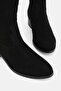 Women's Black Suede Genuine Leather Size 35-41 Short Heeled Western Boots & Booties - 5
