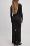 Long Sleeve Flexible Sandy Maxi Dress with Side Gather Detail - 3