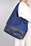 1096 Navy Blue Suede Women's Disposable Bag