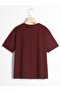 Unisex Claret Red Robotic Teddy Bear Printed Oversize Crew Neck T-shirt - 2