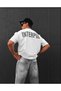 Men's White Interpol Printed Oversize Cotton Crew Neck T-shirt