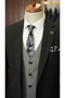 Men's Combination Suit Swallow Collar Italian Cut Slim Fit Jacket Vest Pants - 2