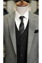 Men's Combination Suit Swallow Collar Italian Cut Slim Fit Jacket Vest Pants - 2
