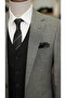 Men's Combination Suit Swallow Collar Italian Cut Slim Fit Jacket Vest Pants - 3