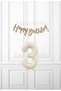 3 Years Old Kraft Happy Set - Kraft Happy Birthday Banner - Cream Colored Number Balloon