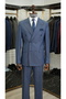 Men's Striped Double Breasted Suit Italian Style Slim Fit Jacket Pants