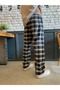 بنطال رياضي من Harajuku أسود منقوش بنمط مربع للجنسين - 3