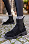 RUPERT WOMEN'S BLACK SUEDE Genuine Leather BOOTS - 8