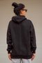 Women's Black Basic 3 Three Thread Extra Thick Hooded Kangaroo Pocket Long Sleeve Sweatshirt 23KSWTUCPL - 6