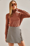Women's Dusty Rose Turtleneck Knitwear Sweater Stk0015 - 7
