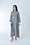 Long Ethnic Patterned Comfortable Cut Silk Dress (LONG ETHNIC PATTERNED COMFORTABLE CUT SILK DRESS)