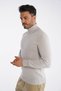 Light Gray Men's Cotton Turtleneck Sweater - 4