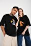 Black Unisex Double Me To Only You Printed Oversize T-shirt - 2