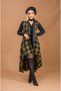 Women's Mustard Plaid Stamped Long Vest - 3