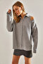Women's Gray Off-The-Shoulder Collared Knitwear Cardigan Stk157 - 5