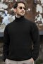 men's oversize knitted knitwear sweater pisket collar turtleneck sweater