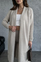 Shawl Collar Model Belted Long Knitwear Cardigan - 2