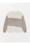 Crew Neck Color Blocked Long Sleeve Women's Knitwear Sweater - 7