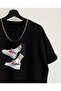 Men's Black Shoes Printed Oversize Crew Neck Combed Cotton T-Shirt - 2