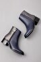 Women's Genuine Leather Short Heeled Stylish Boots ell.6880 - Navy Blue - 34 - 2