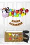 5 Years Farm Animals Theme Balloon Party Set Cow Foil Balloon Red Green Yellow Blue Coffee Balloon