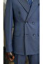 Men's Striped Double Breasted Suit Italian Style Slim Fit Jacket Pants - 5