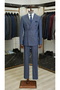 Men's Striped Double Breasted Suit Italian Style Slim Fit Jacket Pants - 6