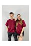 Unisex Tshirt Claret Red Super Printed Lover Couple Combination Set of 2 - 2