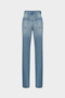 High Waist Straight Leg Blue Jeans - 2