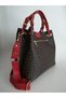 Women's Brown-Red Braided 5 Compartment Hand and Shoulder Bag-J2180 - 2