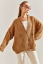 Women's Camel Hair Braided Six-Button Knitwear Cardigan Stk160 - 7