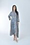 Long Ethnic Patterned Comfortable Cut Silk Dress (LONG ETHNIC PATTERNED COMFORTABLE CUT SILK DRESS) - 7