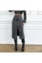 Women's High Waist Slit Black Snow Wash Midi Length Lycra Denim Skirt - 6